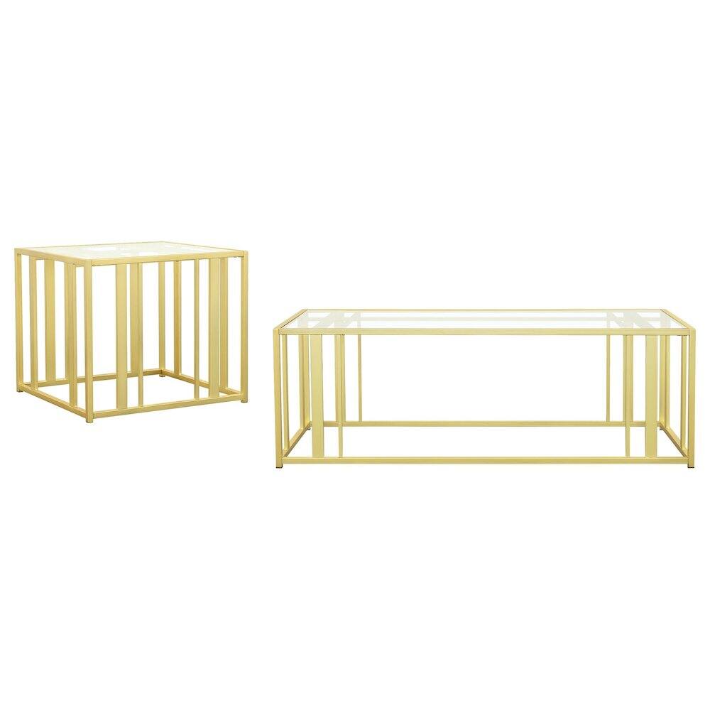 Coaster Co. of America - Adri 2-piece Coffee and End Table Set Black Nickel - Gold