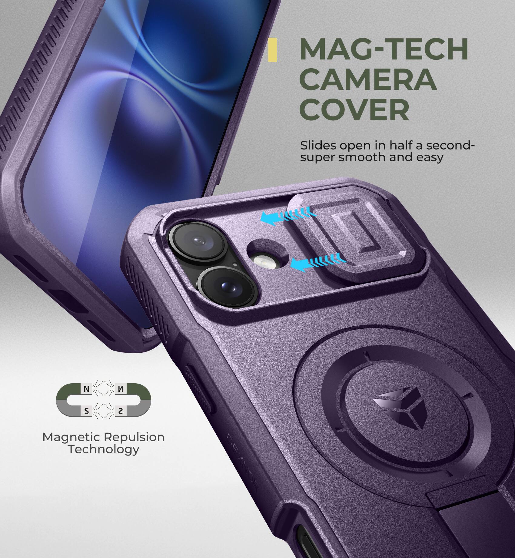 C0UU0010 N  1 C S S C Magnetic Repulsion Technology MAG-TECH CAMERA COVER Slides open in half a second- super smooth and easy  1 NEyL