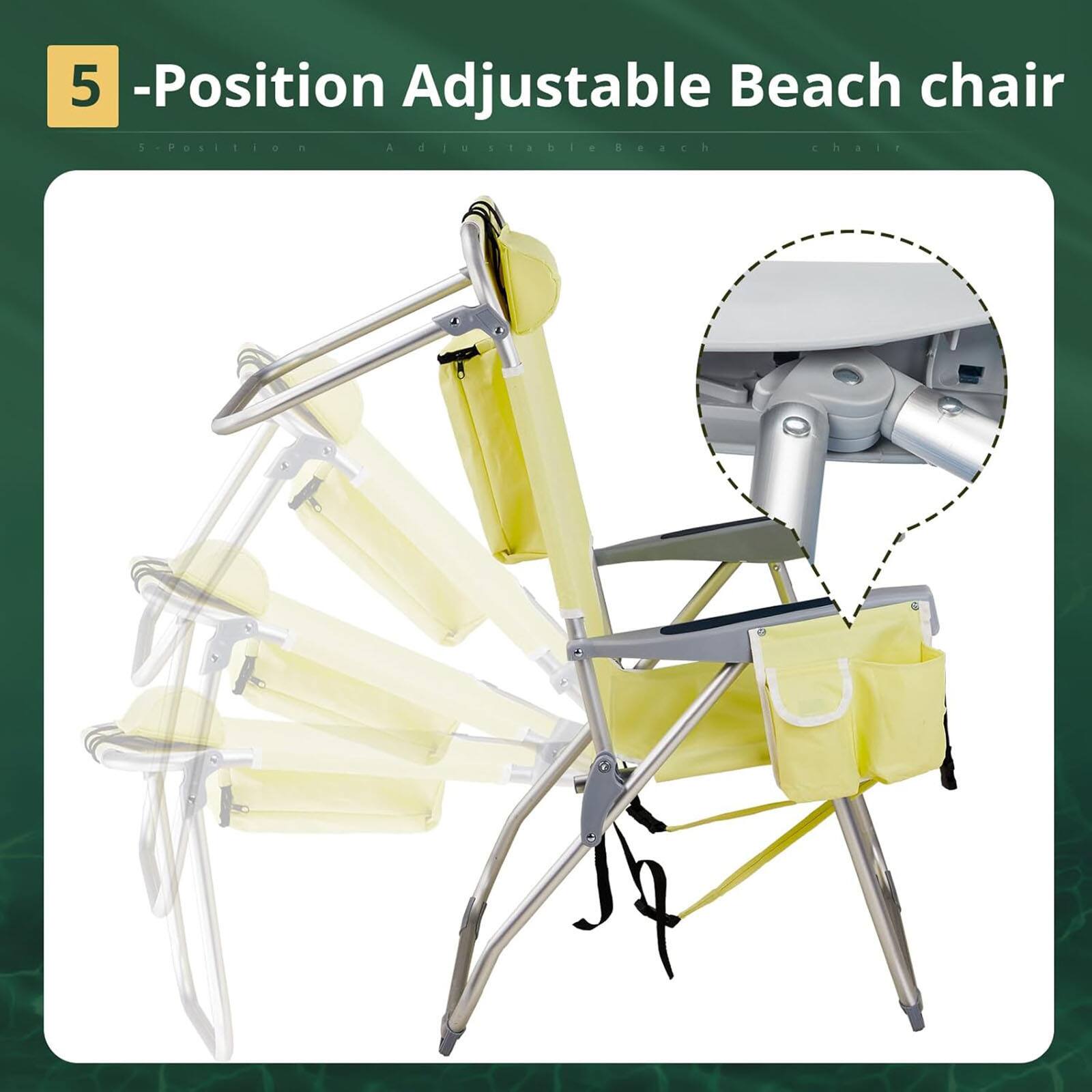 5-Position Adjustable Beach Chair