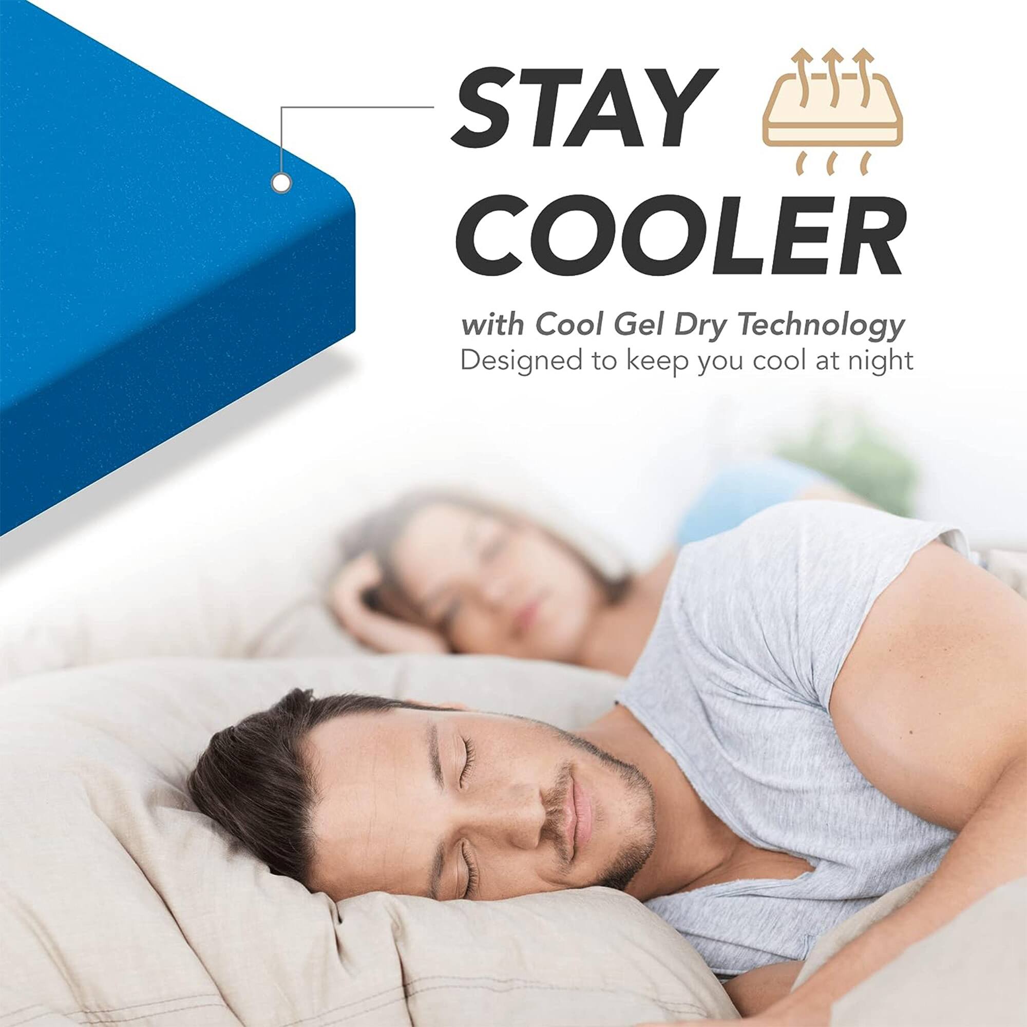 STAY COOLER  
with Cool Gel Dry Technology  
Designed to keep you cool at night