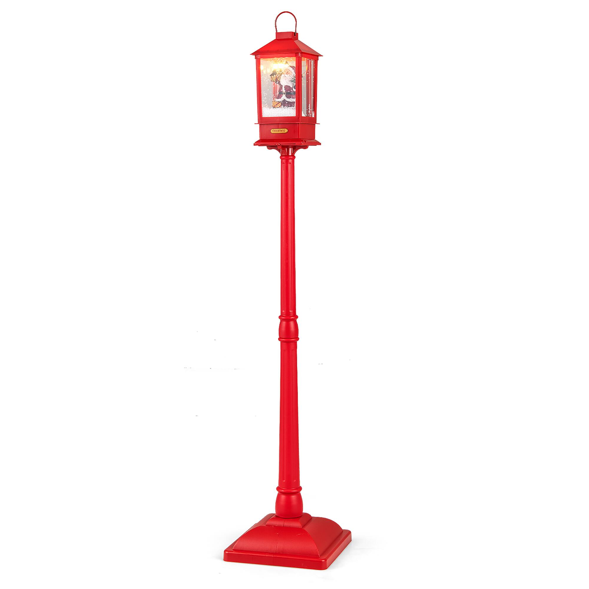 Alt View 8. Gymax - Gymax 5.1 Ft Christmas Street Lamp Sound-activated Spinning Street Light Decoration - Red.