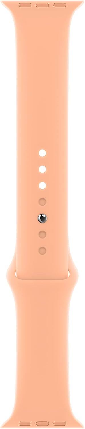 Front. Apple - Apple Watch Band - Sport Band (44mm) - Cantaloupe - Regular - Brown.