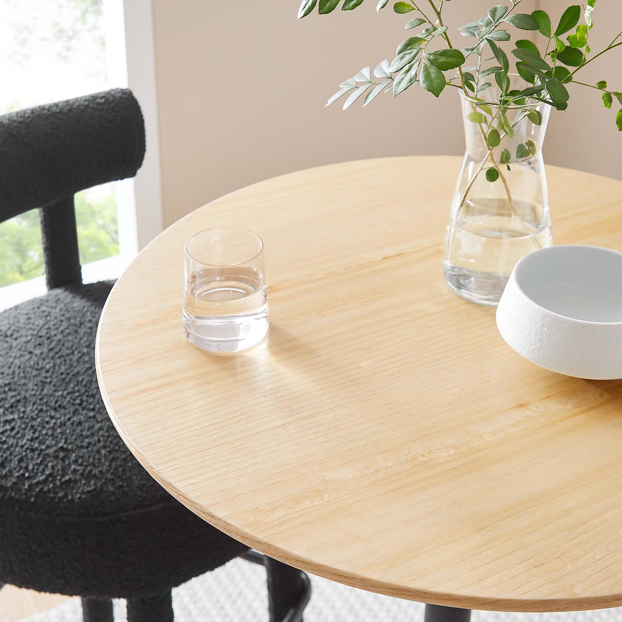 Alt View 1. Modway - Lippa Round Wood Bar Table - Black Natural.