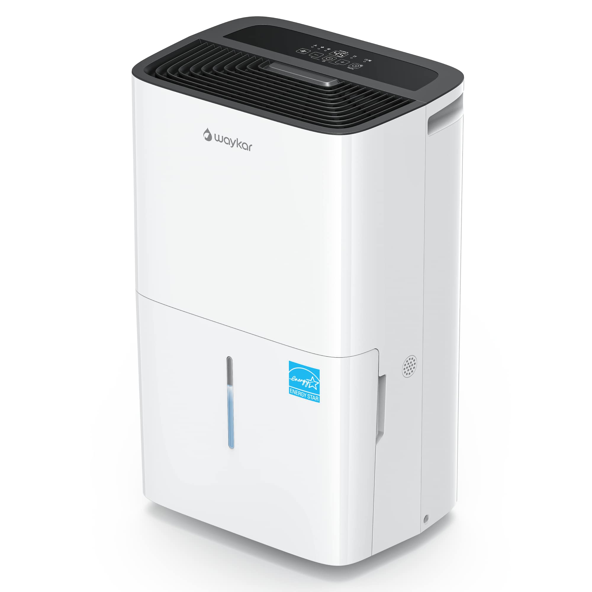 Waykar - 80 Pint Energy Star Dehumidifier with Bucket and Auto Defrost 5,000 Sq. Ft. for Bedroom and Basement - White
