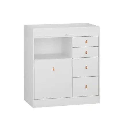 Front. FUFU&GAGA - FUFU&GAGA Changing Table Dresser Spacious Storage Cabinet & Anti - Tip Safe Nursery Essential - White.