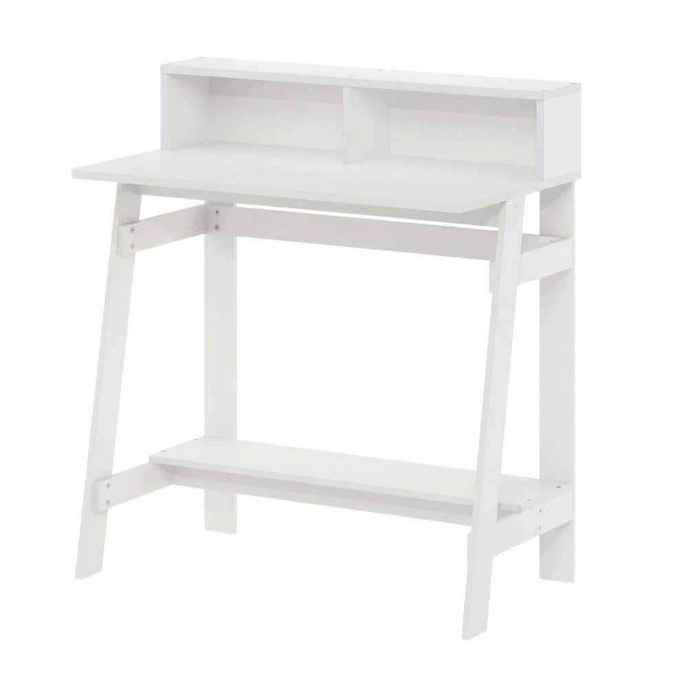 BisonOffice - Furinno A Frame Computer Desk with Sleek Design and Durable Construction - White