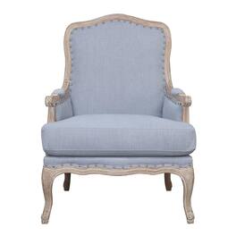 FurniFact - Elegant Blue Accent Chair with Plush Cushions for Living Room Comfort - Light Blue