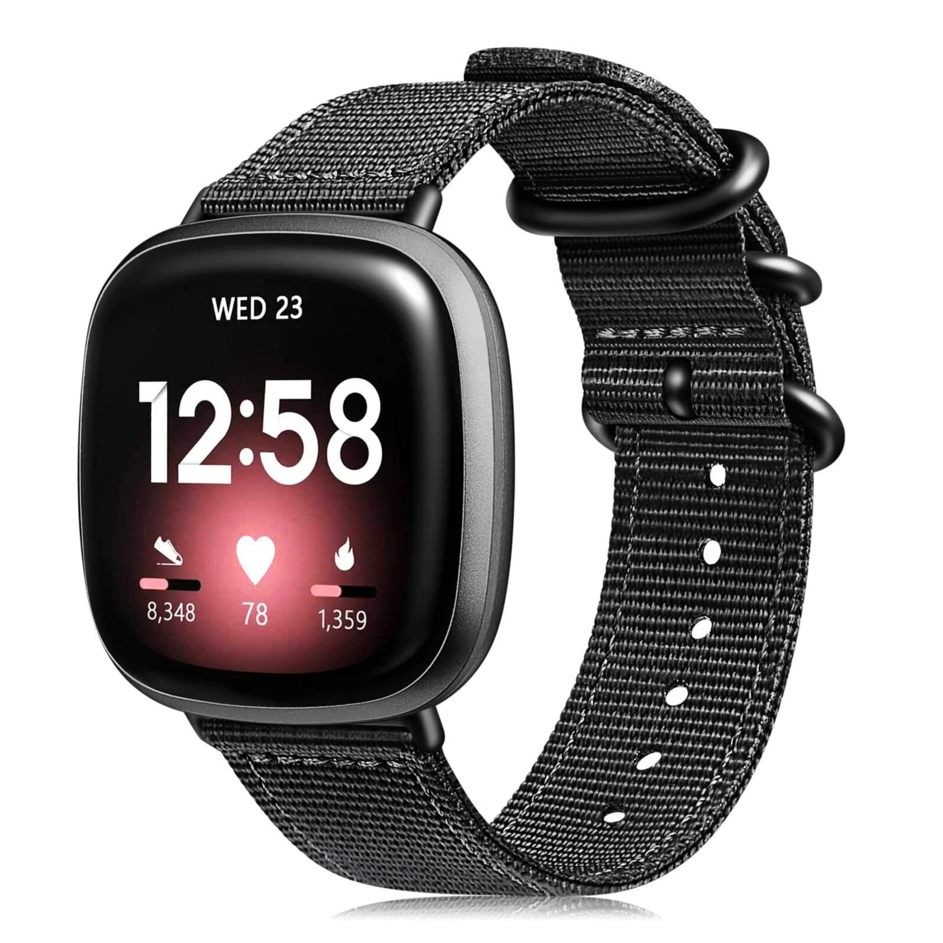 Kitcheniva - Nylon Woven Watch Band For Fitbit Versa 3/ Fitbit Sense Watch - Black price history on PriceWatchPro