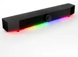 Stamp n Camp - Tilted Nation Gaming Soundbar - Monitor Sound Bar for PC RGB Computer Speakers Desktop (Wireless or USB Wired) Crisp