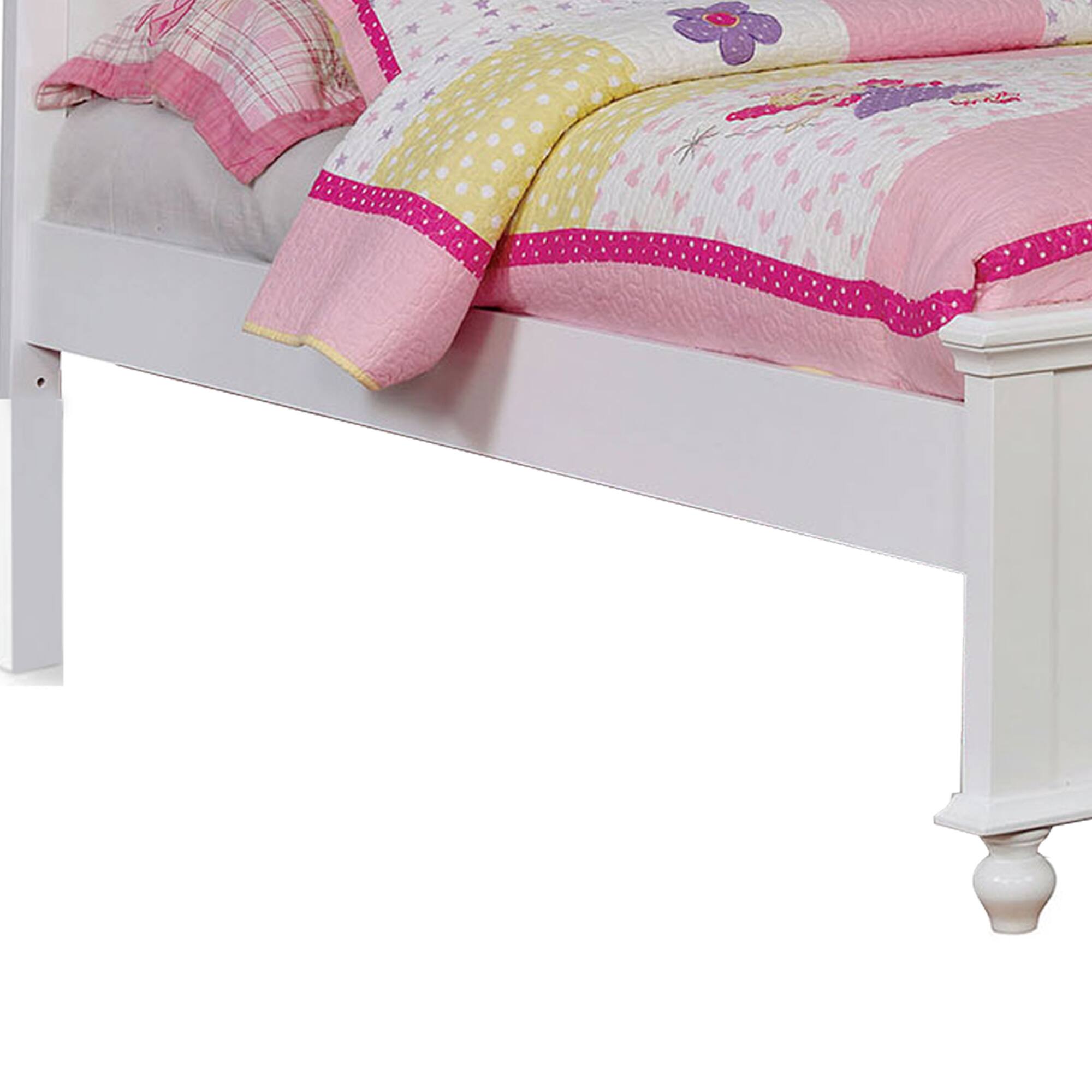 Alt View 3. Manhattan Lane - Traditional Style Full Bed with Button Tufted Camelback Headboard, White - White.