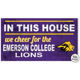 Jardine - Emerson College Lions 11'' x 20'' Indoor/Outdoor In This House Sign - Purple