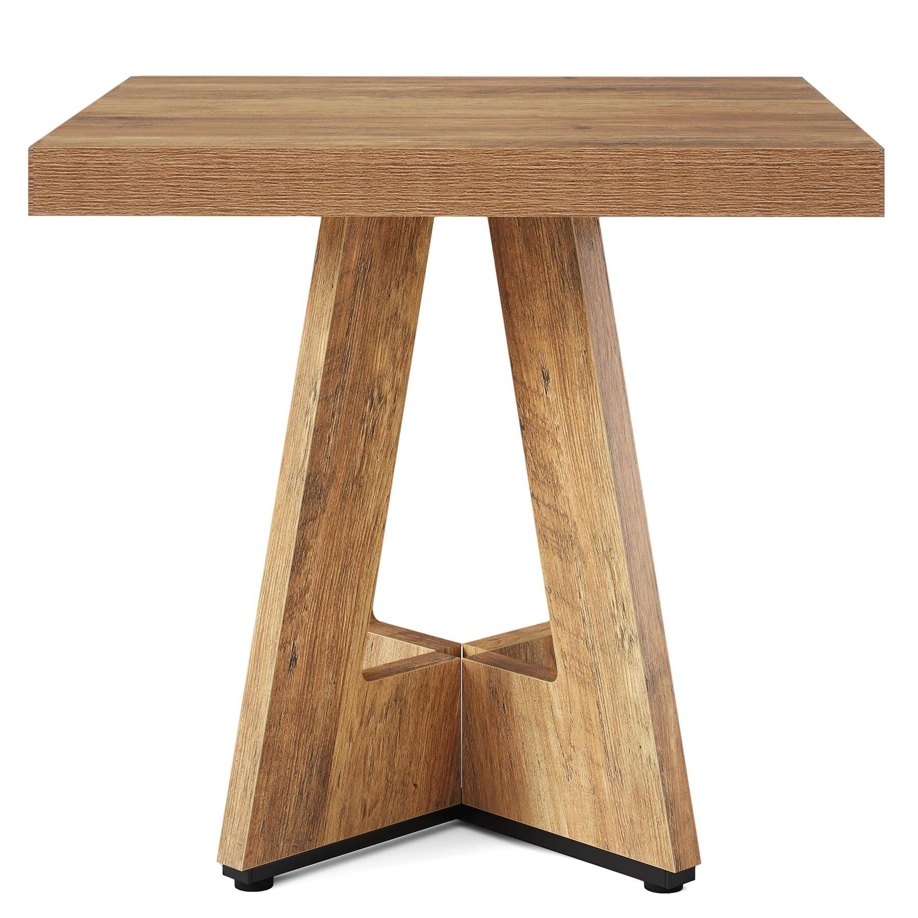 Alt View 6. Tribesigns - 31.5-Inch Square Dining Table with Pedestal Base and Spacious Tabletop for Kitchen or Dining Room - Dark Brown.