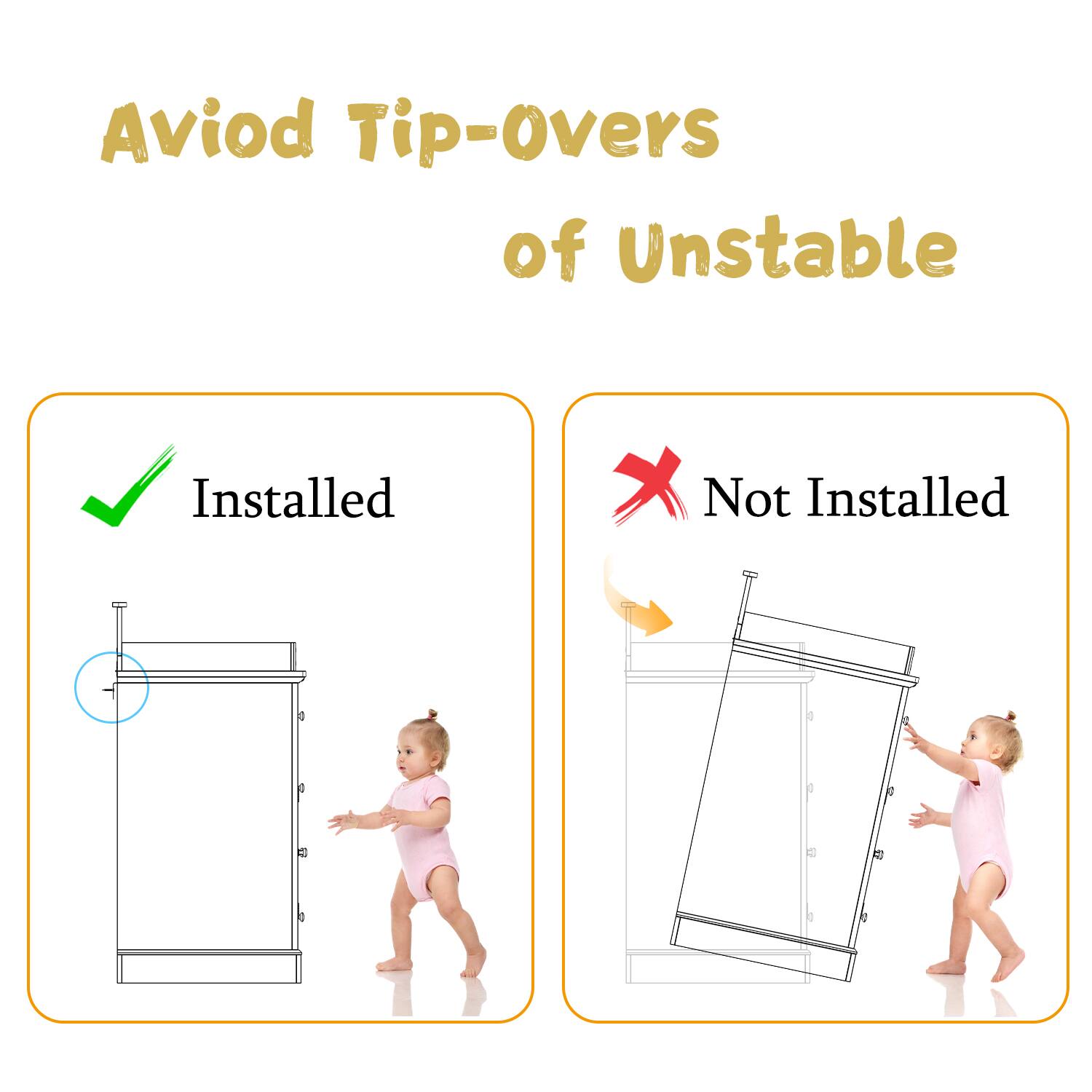 Avoid Tip-overs of Unstable Installed Not Installed