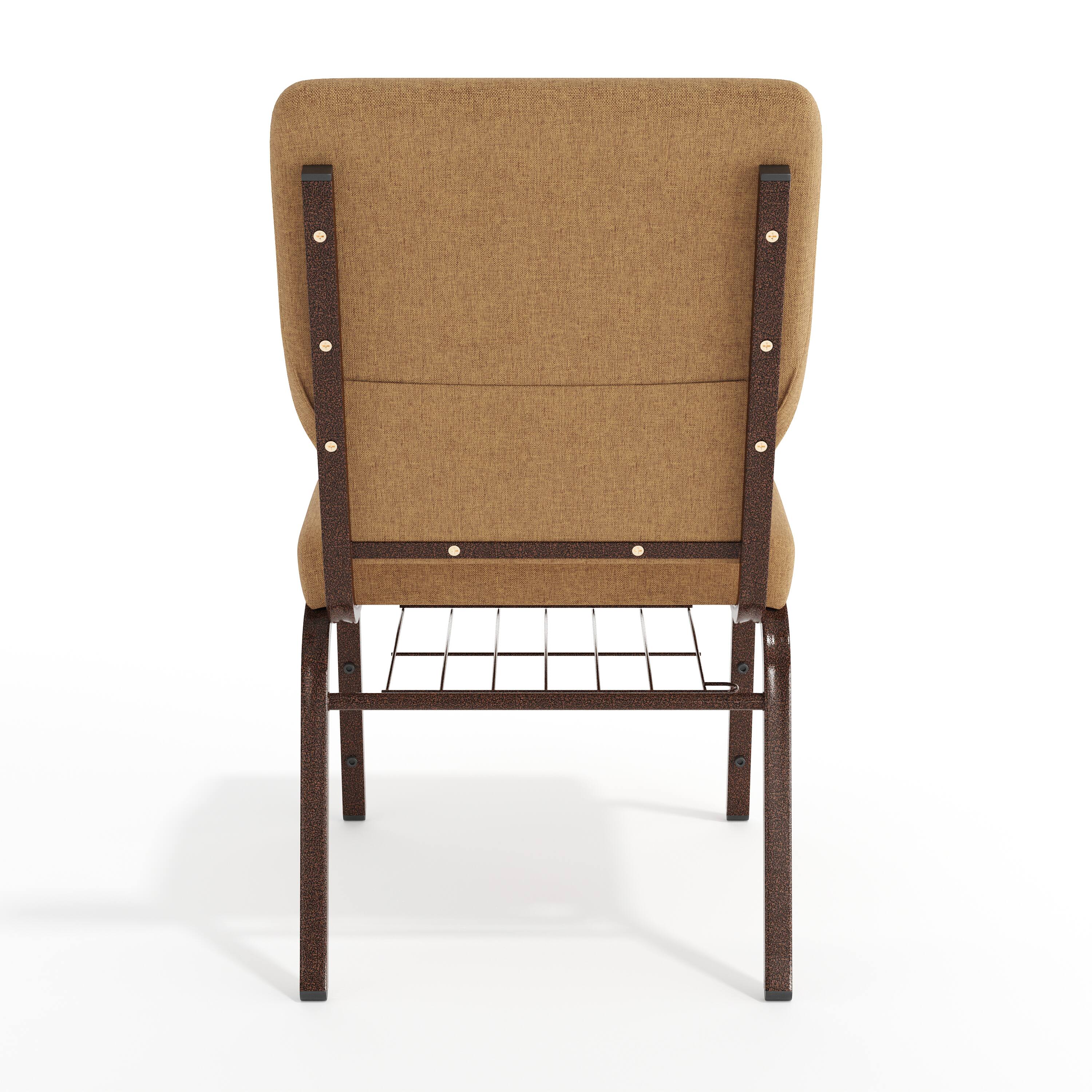 Alt View 7. Emma + Oliver - 18.5"W Church/Reception Guest Chair with Communion Cup Book Rack - Caramel Fabric/Copper Vein Frame.