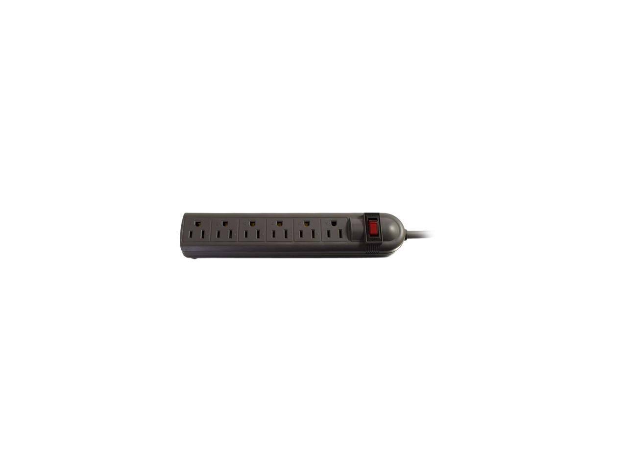 Alt View 1. Cables to Go - C2G 6-Outlets Surge Suppressor - Black.