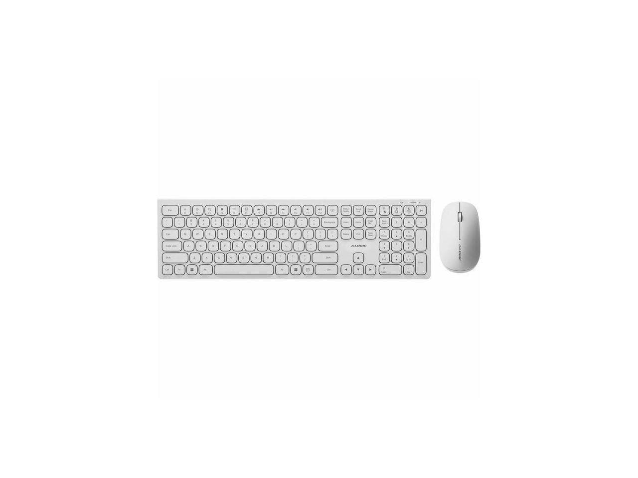 Alogic - USB-C Rechargeable Wireless Mouse & Keyboard - Bluetooth/RF 5.0 - White