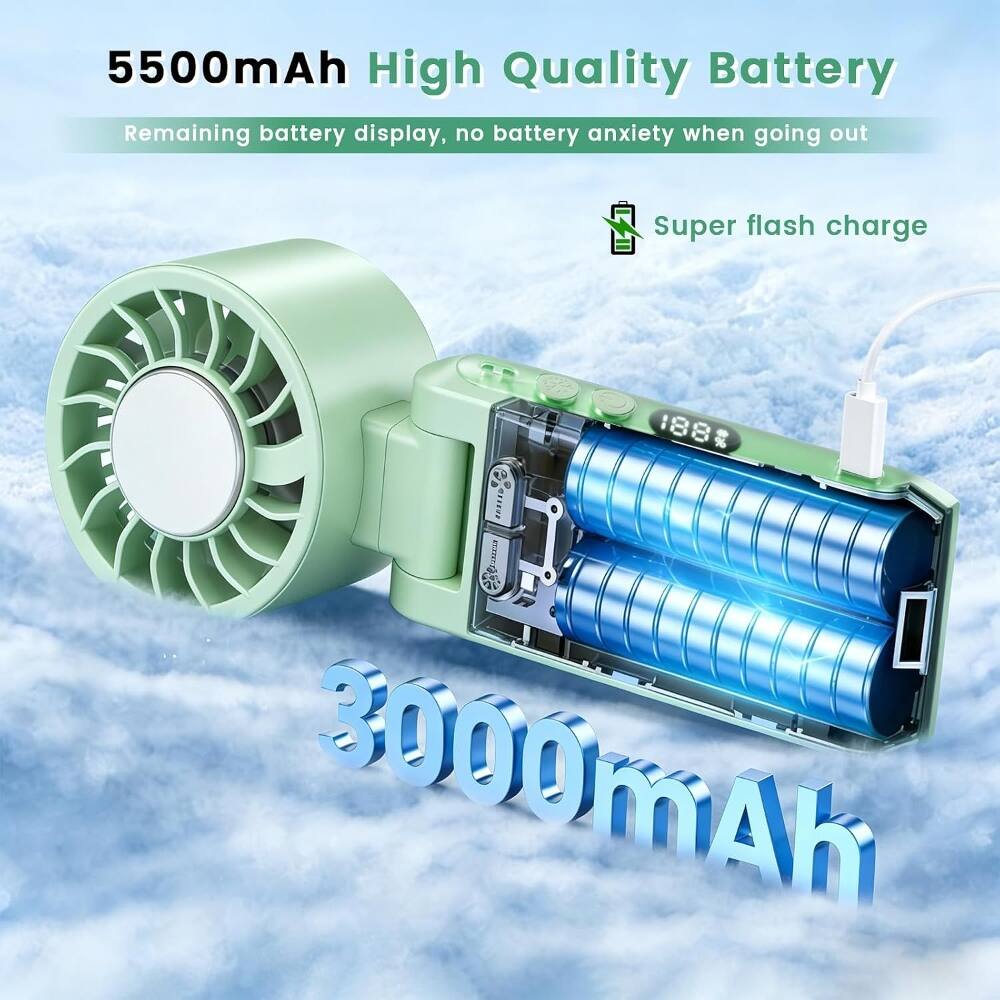 5500mAh High Quality Battery  
Remaining battery display, no battery anxiety when going out  
Super flash charge  
3000mAh