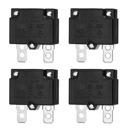 Unique Bargains - 4pcs 13A Push Button Circuit Breaker, 125/250V AC,50V DC, Automatic Reset Thermal Overload Protector for Industrial - Black