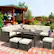 Alt View 3. Costway - 7 PCS Patio Furniture Set Rattan Sectional Conversation Sofa Coffee Table Porch - Mixed Brown/White.