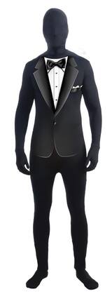 Forum Novelties - Invisible Man Formal Suit Adult Costume Skin Suit One Size Fits Most - Black