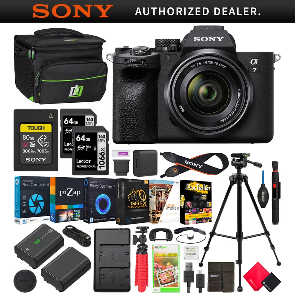 Sony - a7 IV Mirrorless Full Frame Camera + 28-70mm Lens Kit Photo Video 208GB Bundle