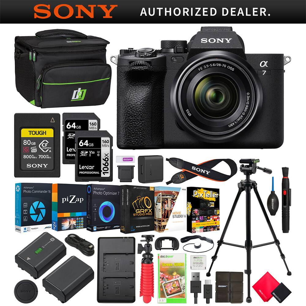 Sony - a7 IV Mirrorless Full Frame Camera + 28-70mm Lens Kit Photo Video 208GB Bundle