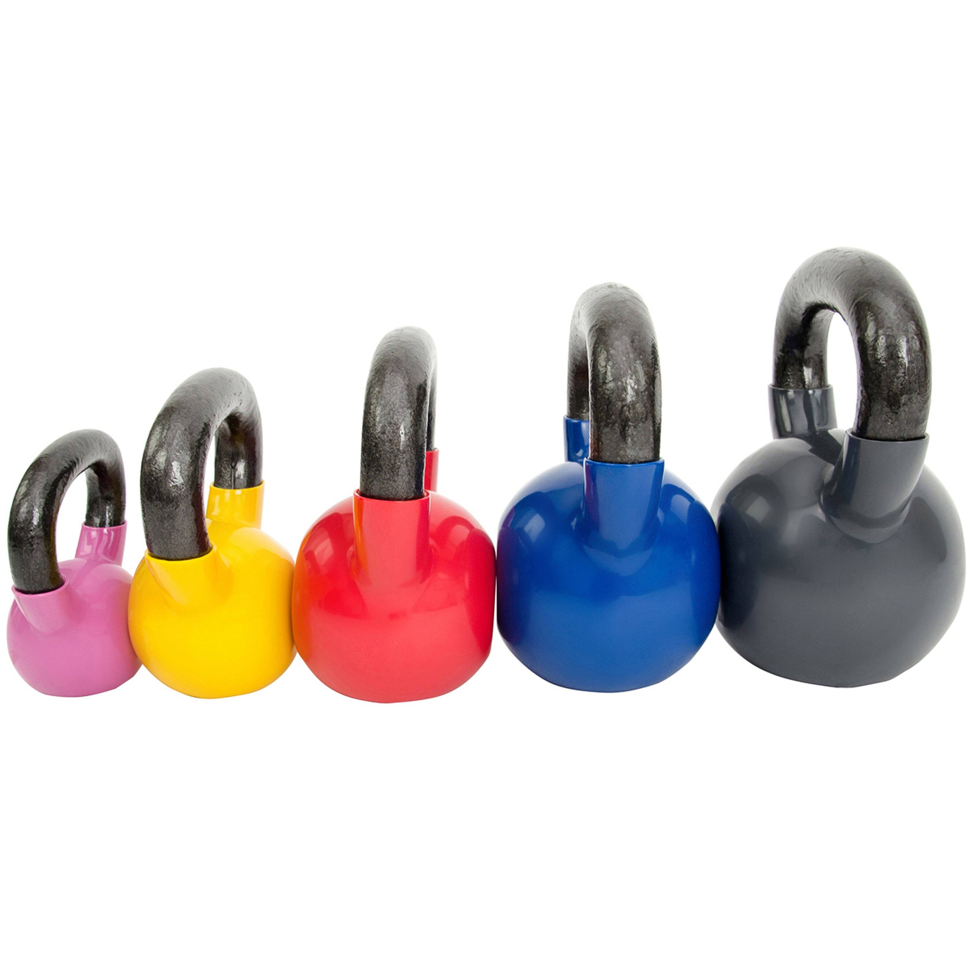 Back. Sunny Health & Fitness - Vinyl Coated Kettlebell 25lbs - Black.