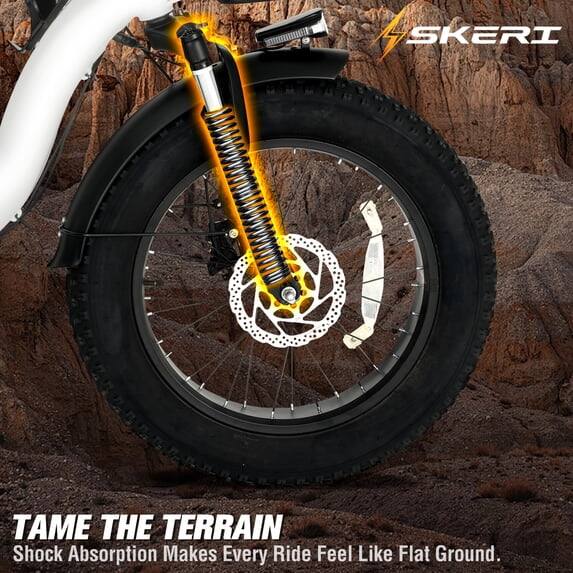 SKERI TAME THE TERRAIN Shock Absorption Makes Every Ride Feel Like Flat Ground.
