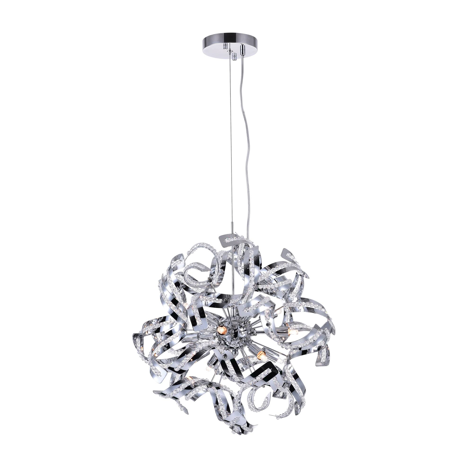 Angle. CWI Lighting - Swivel 12 Light Chandelier With Chrome Finish - Chrome.