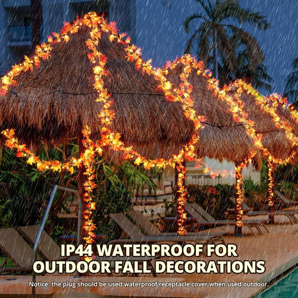 IP44 WATERPROOF FOR OUTDOOR FALL DECORATIONS

Notice: the plug should be used waterproof receptacle cover when used outdoor.