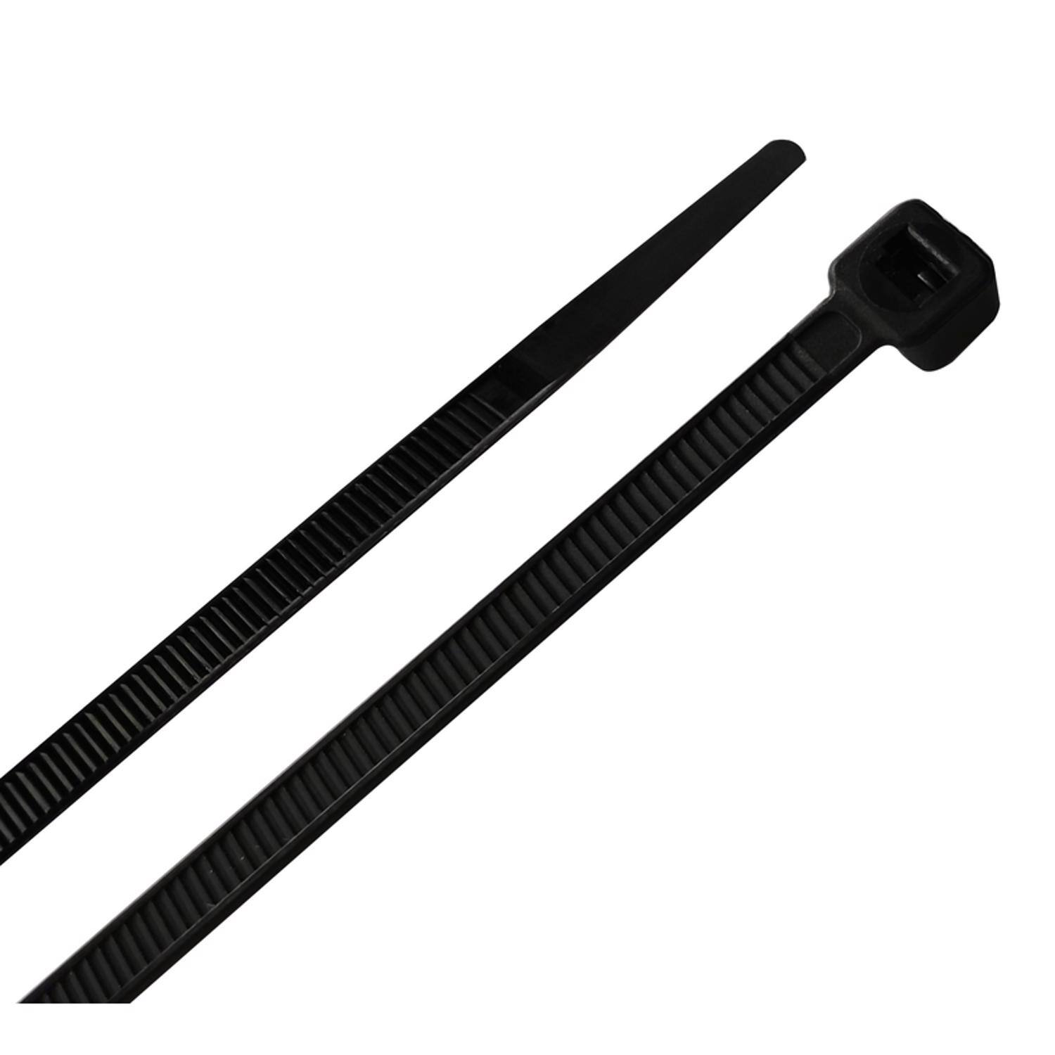 Front. HomePlus - Home Plus 11.8 in. L Black Cable Tie 100 pk.