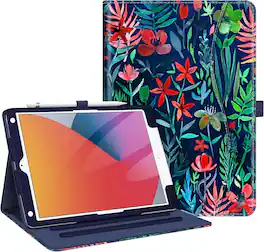 Fintie - Case for iPad 9th/8th/7th Generation 10.2 Inch Multi-Angle Viewing Folio Stand Cover Auto Wake/Sleep - Jungle Night