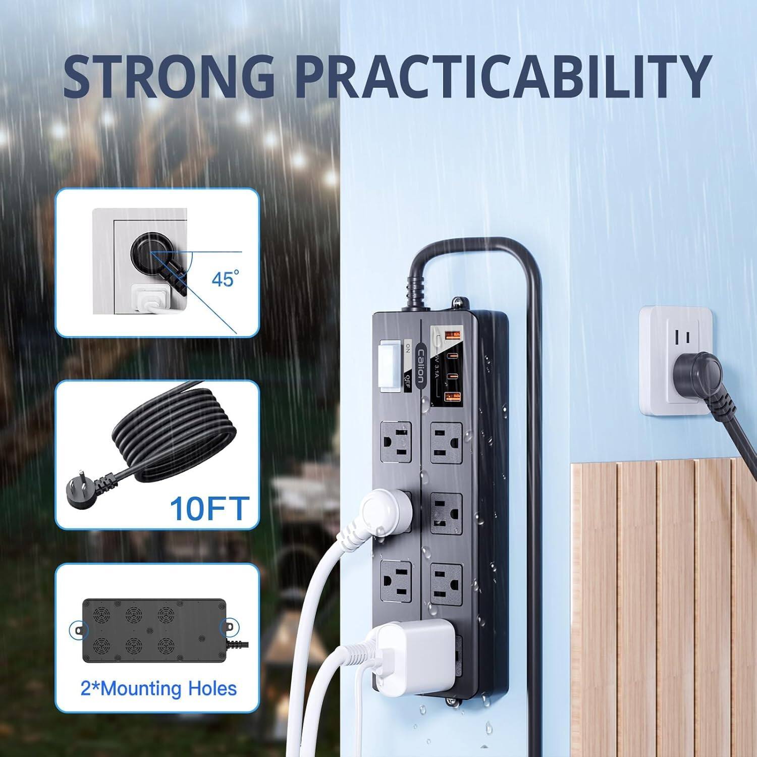 STRONG PRACTICABILITY

45°

10FT

2*Mounting Holes