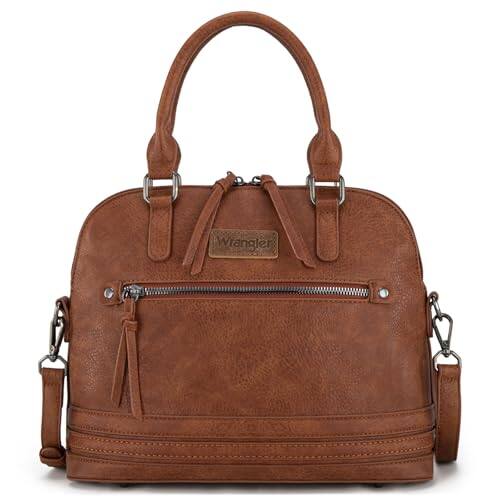 Front. ESBANY - Wrangler Doctor Bag Top Handle Purse Hobo Shoulder Womens Satchel Handbags Crossbody Bag for Everyday Use - Brown.