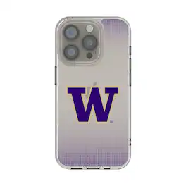 Keyscaper - NCAA - Washington Huskies Linen Logo iPhone Clear Case - 16e - Multicolor