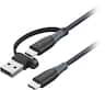 Insignia™ - 6’ 2-in-1 USB-C to USB-C Charge-and-Sync Cable with USB Adapter - Black