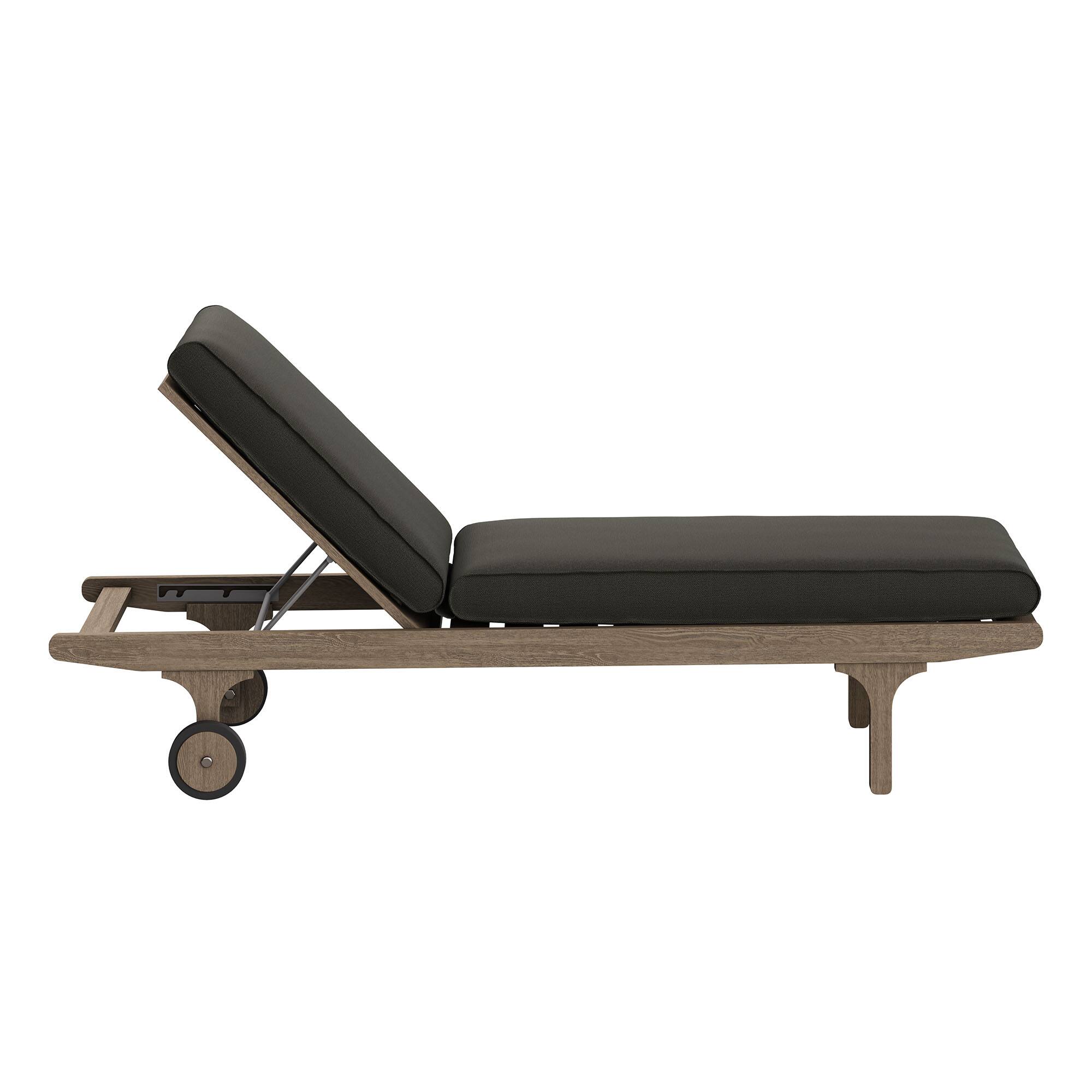Back. Modway - Saratoga Outdoor Patio Teak Chaise Lounge Chair by Modway - Weathered Gray Flint.