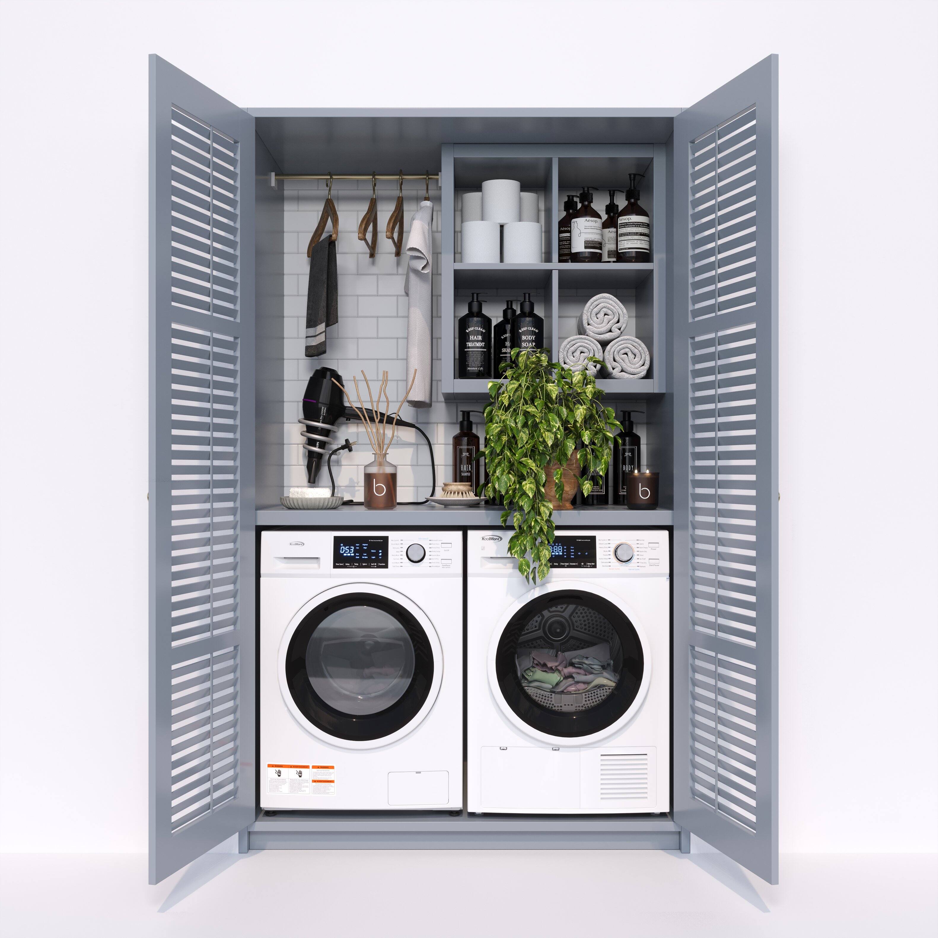 Back. Koolmore - 2.7 cu. ft. Stackable Front Load Compact Washing Machine in White, FLW-3CWH. - White.