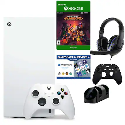 Microsoft XBOX ONE FULL GAME 4E MINECRAFT DUNGEONS: DIGITAL CODE FAMILY GAME & SERVICES 4 TEN-IN-ONE mightyskins. 1 Xbox Console & Controller.