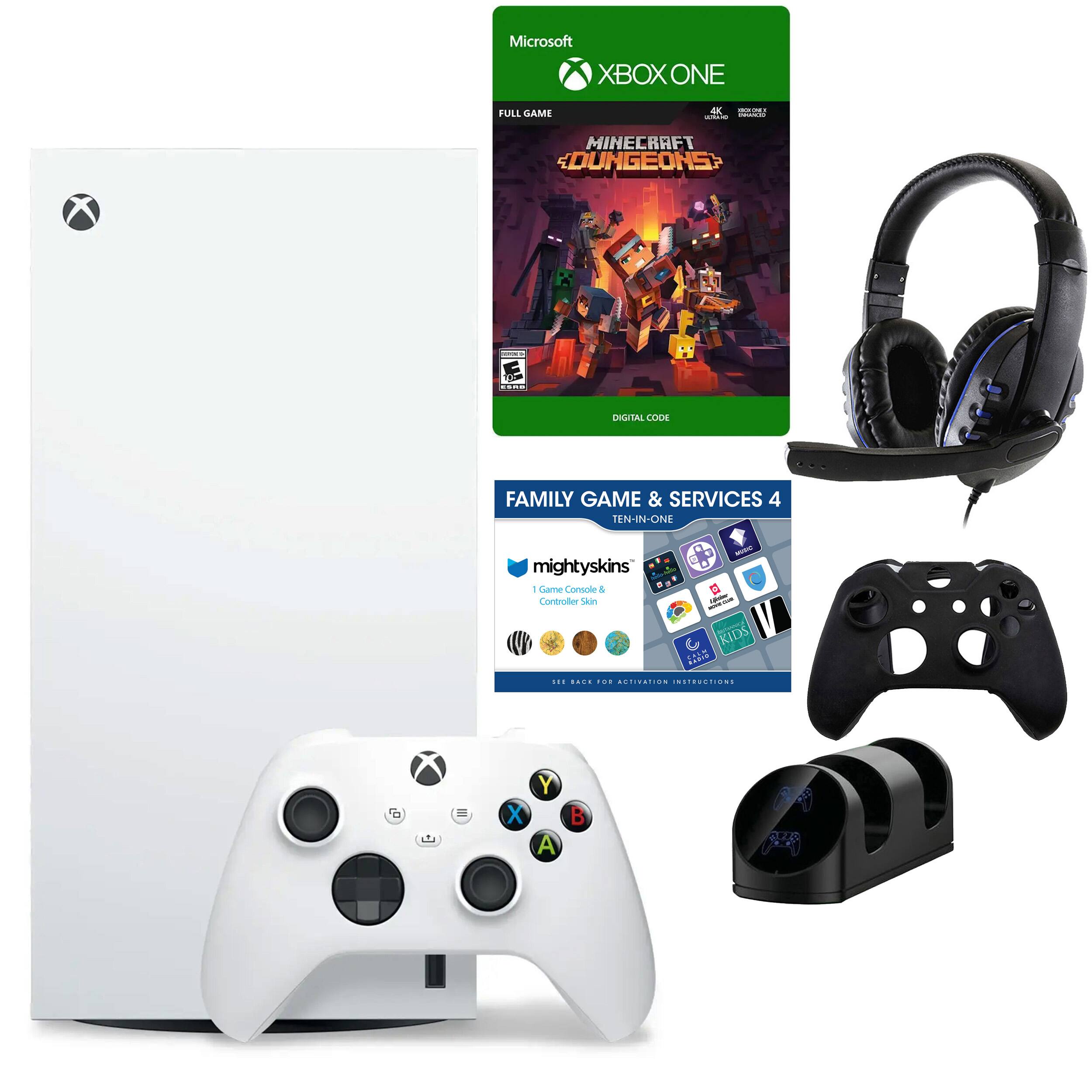 Microsoft XBOX ONE FULL GAME 4E MINECRAFT DUNGEONS: DIGITAL CODE FAMILY GAME & SERVICES 4 TEN-IN-ONE mightyskins. 1 Xbox Console & Controller.