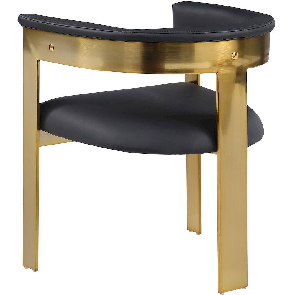 Alt View 4. Meridian Furniture - Romeo Black Vegan Leather Dining Chair, Set of 2 - Black.