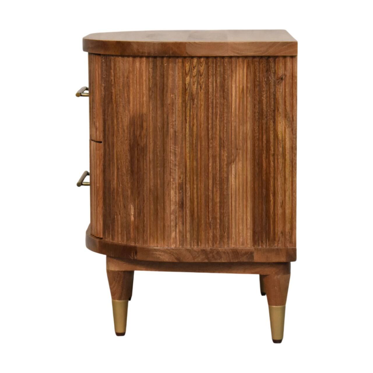 Alt View 7. Artisan Furniture - Artisan Furniture Solid Wood Curved 2 Drawer Bedside Table , Brown - Brown.