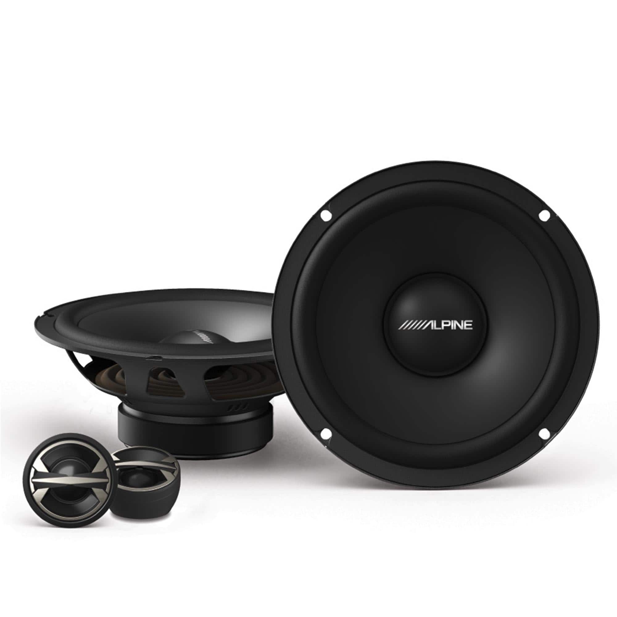 Alpine - EL-E65C-G 6.5” Component 2-Way Speaker Set, Pair - Black/Gray