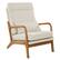 Front. VEVOR - Accent Chair, High Back Mid Century Modern Armchair with Solid Wood Frame and Non-Slip Legs, Upholstered Leisure Chair - Brown + Beige.