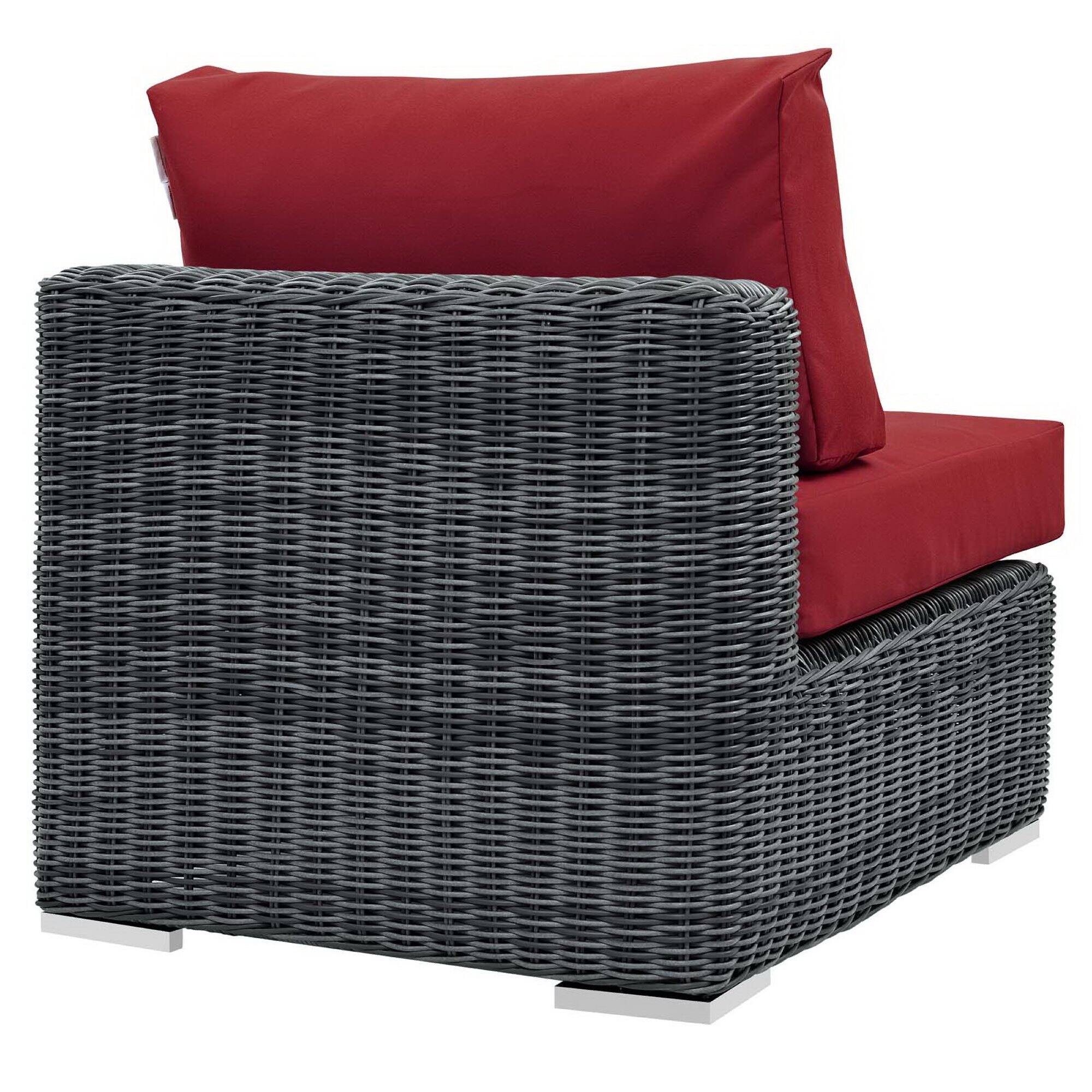 Left. Modway - Summon Outdoor Patio Sunbrella® Armless by Modway - Canvas Red.