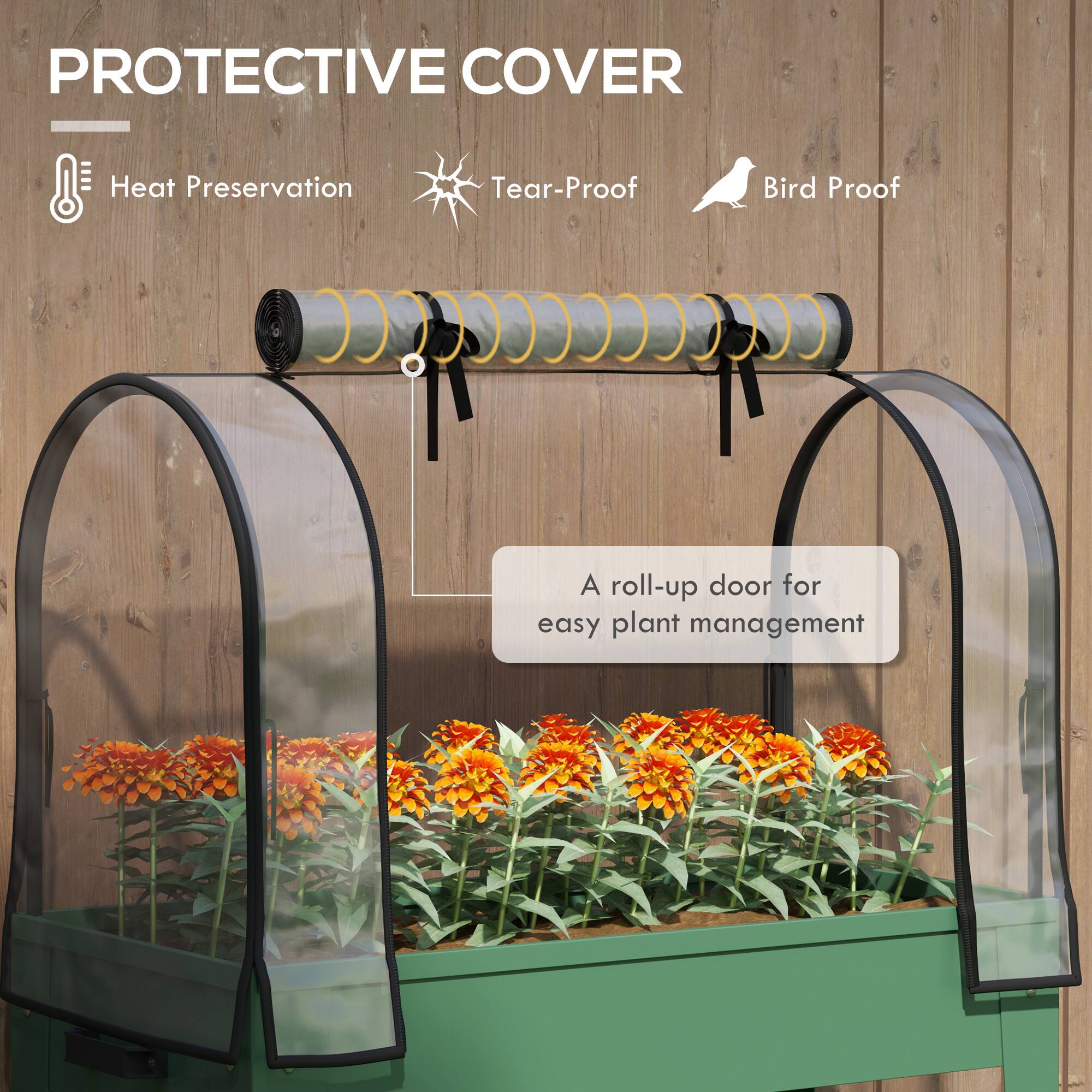 PROTECTIVE COVER

- Heat Preservation
- Tear-Proof
- Bird Proof

A roll-up door for easy plant management