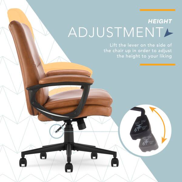 HEIGHT ADJUSTMENT  
Lift the lever on the side of the chair up in order to adjust the height to your liking