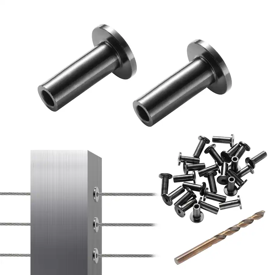 VEVOR 101 Pack T316 Stainless Steel Protector Sleeves for 1/8