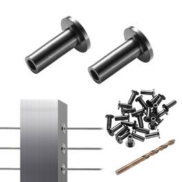 VEVOR - 101 Pack T316 Stainless Steel Protector Sleeves for 1/8" Wire Rope Cable Railing, DIY Balustrade T316 Marine Grade - Black
