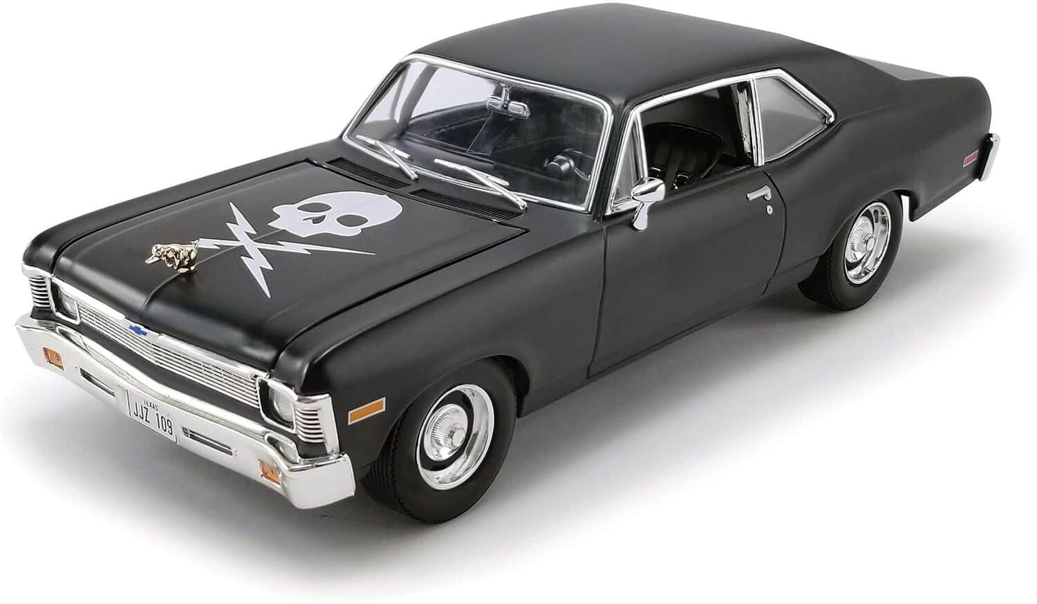 PopMarket Death Proof 1971 Chevrolet Nova Matte Black 1/18th Scale